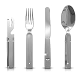 BUNDESWEHR EDELSTAHL BESTECK CAMPINGBESTECK 4-TEILIG CAMPING BESTECKSET ALS ESSBESTECK FESTIVAL OUTDOOR BESTECK