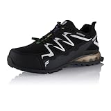 Fusskleidung® Damen Herren Wanderschuhe wasserdichte Trail Running Trekkingschuhe Schwarz Weiß EU 45