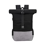 EverVanz Laptop-Rucksack, Reiserucksack, wasserdicht, leicht und lässig, elegante Schultasche mit USB-Ladeanschluss, 1. Schwarz, L, Rucksack Backpacks