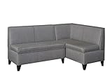 Rodnik Eckbank Look in grau, Sitzbank, Polsterbank mit Stauraum, Truhenbank 167x120 cm (kurzer Schenkel rechts)