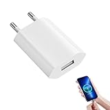 USB-Ladegerät, 5 V/1 A, USB-Buchse, USB-Ladegerät, Universal-Ladegerät für i-Phone, Tablet, Sam-Sung,Smartwatch und mehr – praktische und sichere USB-Steckdose (1 Stück)