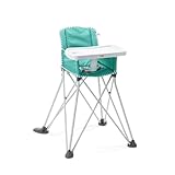 Bright Starts Pop 'N Dine Tragbarer Hochstuhl, Innen-/Außenbereich, Esstablett, einfach zu falten, Unisex, Teal, 6 Monate +