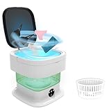 Camping Waschmaschine, 15L 2kg 2 in 1 Mini Waschmaschine mit Schleuder und Wäschetasche, Tragbare Waschmaschine Tiefenreinigung von Unterwäsche, Babykleidung, Socken, Wohnungen, Schlafsäle, Grün