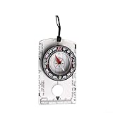 Orientierungslauf für Kompass mit 360 Grad drehbarer Lünette und Linealskala für genaue Richtungsführung in Wildnis und Campingausflügen (transparent)