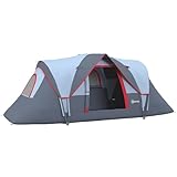 Outsunny Zelt für 5-6 Personen, Campingzelt mit Heringen, Tunnelzelt, Kuppelzelt, Polyester, Grau, 4,55 x 2,3 x 1,8 m