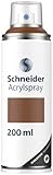 Schneider Paint-It 030 Supreme DIY Acryllack (hochdeckende Sprühfarbe, UV-beständig, 200 ml, Acrylspray für fast alle Untergründe) brown matt