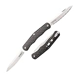 Cold Steel, Lucky Pen Knife, Klappmesser, Satin Finish, Taschenmesser, Griff: Kohlefaser, Slip Joint, scharfes Messer für Outdoor, Camping, Schnitzen