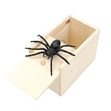 COSORO Spinne In Box,Holz Gefälschte Spinne Streich Scare Box Prank Angst Spielzeug Halloween Party Geschenk,Witzig Erschrecken Lustig Überraschungsbox Stressabbau Spielzeug für Kinder Erwachsen