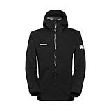 Mammut Outdoor Hardshell Hooded Jacket Men | Herren Jacke für Outdoor, Wasserdicht & Atmungsaktiv, Wanderjacke, Funktionsjacke, Hardshelljacke, Wassersäule 20000 mm | Schwarz, M