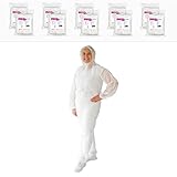 ARNOMED® Schutzanzug Einweg XL [10 STÜCK] - Einwegoverall - Einweganzug - Einweg Maleranzug & Lackieranzug - Staubschutzanzug, Maleroverall & Asbest Glaswolle Schutzanzug - Einmalanzug Weiß