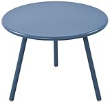 CLP Couchtisch Minot I Runder Loungetisch für draußen und drinnen I Gartentisch wetterfest und UV-beständig I Outdoor Beistelltisch, Farbe:blau