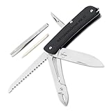 BÖKER PLUS® Naturensöhne MK II. - EDC Outdoor Multifunktions Messer G10 - Multitool Sandvik Klappmesser, Clip & 7 Funktionen: Klinge, Säge, Näh- & Bohr-Ahle, Zahnstocher, Pinzette & Glasbrecher