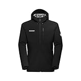 Mammut Outdoor SO Hooded Jacket Men | Softshelljacke für Herren, Winddichte Wanderjacke, Funktionsjacke mit Kapuze, Softshell Multifunktionsjacke, Allwetterjacke, Atmungsaktiv | Schwarz, XXL