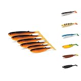 NØMIS Gummifische Gabi Goldfish | Gummifisch Set 6er 2x je 10, 12 u. 14 cm | Angelzubehör | Gummifische Set Hecht Zander Dorsch | Angelköder | Gummiköder | Hecht Köder | Gummifisch Hecht |Barsch Köder