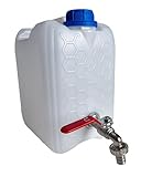 pokm toolsmarket - Wasserkanister mit Hahn, Wasserkanister 5L, Trinkwasser Kanister mit Zapfhahn 1/2'' Gewinde Verzinkt, Wassertank BPA-frei, Wasserbehälter mit Schraubdeckel, Perfekt für Camping