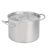 Amazon Basics Suppentopf mit Deckel, Edelstahl mit Aluminiumbeschichtung, 9,5 l, Silber(Früher Marke AmazonCommercial)