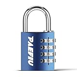 4 Stellig Vorhängeschloss Zahlenschloss, Alulegierung Schloss mit Zahlencode Solide Spindschloss, Metall Lock für Spind Fitnessstudio Werkzeugkasten (Blau)