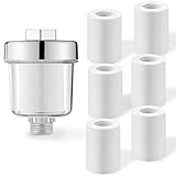 DBALL Wasserfilter Dusche Shower Filter Universeller mit 6 Austauschbaren Filterelementen Inline Kalkfilter Dusche Effektiv Beim Filtern von Wasserverunreinigungen für Badezimmer