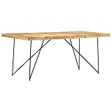 vidaXL Mangoholz Massiv Esstisch Industriell Vintage Esszimmertisch Küchentisch Tisch Speisetisch Holztisch 180x90x76cm Stahlbeine
