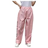 Unisex Regenhose für Damen Herren Wanderregenhose Wasserdicht Fahrrad Regenhose Transparent Fahrradhose Leichte Atmungsaktive Hose Regenbekleidung Wanderbekleidung für Outdoor (Pink, One Size)