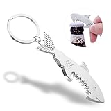BelleVive Kreativer Korkenzieher aus Metall in Form eines Haifisch-Bierflaschenöffners, taschentauglicher Schlüsselanhänger-Anhänger, für Camping und Reisen, geschenk-Zubehör