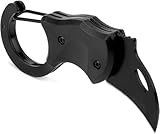 DAKLUNAR Schlüsselanhänger Messer Schwarz, Mini Taschenmesser Klein Schlüsselanhänger Mini Scharf Klappmesser, Messer mit Karabiner, Geschenke für Männer, EDC Messer für Outdoor Camping