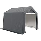 Outsunny Gartenhaus, Lagerzelt, 3 x 3 m, wasserdicht und UV-beständig, verzinkter Stahlrahmen und große Tür, Fahrradschuppen Garage für Außenbereich, dunkelgrau