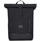 Johnny Urban Rolltop Rucksack Damen & Herren Schwarz - Adam Large - 16' Laptop Fach - Robustes Baumwoll Canvas - Wasserabweisend