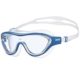 arena The One Mask Anti-Fog Schwimmmaske für Erwachsene, Schwimmmaske mit Großen Gläsern, UV-Schutz, Selbstjustierender Nasensteg, Orbit-Proof Dichtungen, Blau (Clear-Blue-White)