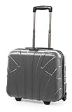 suitline - Pilotentrolley Hartschale, Business Trolley, Kabinengepäck, Handgepäck Trolley, Pilotenkoffer, Bordcase, Bordgepäck, TSA, ABS, 2 Rollen, Silber