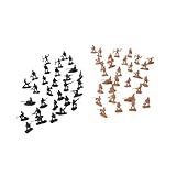 EUROPEAN FORCE - 60 kleine Soldaten - Soldaten - 080227 - Khaki - Kunststoff - Militär - Kinder Spielzeug - Miniatur - 3,5 cm x 3,5 cm - Ab 3 Jahren, Braun und Grün.
