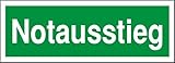 Fluchtweg Notausgang Schild Aufkleber nachleuchtend Rettungszeichen, Größe: Text Notausstieg