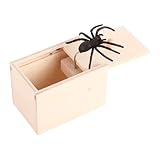 Syengery Spinne In Der Box | Herausspringende Weiche Spinne In Einer Box Gag | Gruseliger Spaß Scherzartikel Mit Holzschreckbox Für Jugendliche Erwachsene Kinder Arbeitsplatz Party
