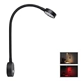 Obeaming LED Leselampe 12V Wohnmobil mit USB&Rotem Nachtlicht 254lumen 4000K Dimmbar Flexible Schwanenhals Wandlampe Bettseite DC 12V-24V Spot für Boot Wohnwagen Yacht Innenbeleuchtung