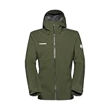 Mammut Outdoor Hardshell Hooded Jacket Men | Herren Jacke für Outdoor, Wasserdicht & Atmungsaktiv, Wanderjacke, Funktionsjacke, Hardshelljacke, Wassersäule 20000 mm | Dark Marsh, L