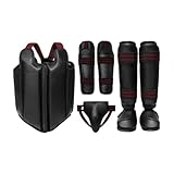 harayaa Taekwondo Schutzausrüstung Set für Boxsport mit Bauchschutz Und Körperschutz, M