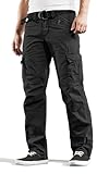 Timezone BenitoTZ Herren Cargohose Benito mit Stoffgürtel (W36/L32, Black)