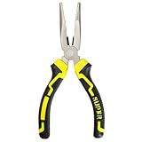 Spitzzange mit Feinen Zähnen Zange mit Rutschfestem Griff Professional Zangen Spitzzange Lang Dauerhaft Flachrundzange Long Nose Pliers für Schmuckherstellung Drahtwicklung DIY Handwerk