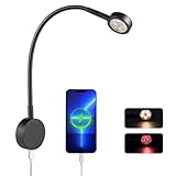 Obeaming 12V Leselampe Wohnmobil Eingebauter Dimmschalter, Typ-C-Ladegerät und rotes Nachtlicht 3200K Flexible Schwanenhals LED Wandlampe DC 12V-24V Spot für Boot Wohnwagen Yacht (Schwarz)