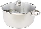 Crealys 502386 Kochtopf, Edelstahl, mit Glasdeckel, 8 l, Durchmesser 28 cm