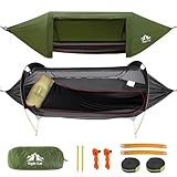 Night Cat Hängematte Zelt mit Moskitonetz wasserdichte Regenfliege Für 1 Person Wandern Camping im Garten Hinterhof Wilde Grün Pro