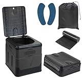 Montafox Faltbare Campingtoilette max 150 kg Mobile Toilette WC Klapptoilette Trockentrenntoilette 12 Toilettenbeuteln, Farbe: grau/schwarz