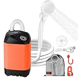 B013 Portable Dusche Outdoor – Camping Dusche mit 7800mAh Akku, USB-C, 3-Stufen Duschkopf & LED Display | Leise Pumpe für Vanlife, Strand, Garten
