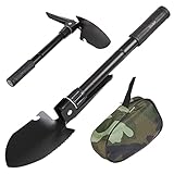 Maclean MCE961 Tragbare Klappschaufel mit Kompass und Aufbewahrungstasche Multifunktional-Schaufel Klappspaten für Outdoor Camping Garten