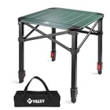 VILLEY Aluminium Klapptisch mit Tragetasche, klappbarer Campingtisch aus Alu, Faltbarer Balkontisch, Gartentisch für Picknick, Camping und Strand im Freien, 40 * 40 * 53cm