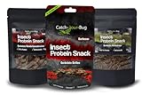 Insekten zum Essen 3er-Pack verzehrfertig von Catch-Your-Bug, essbare Heuschrecken Chili, Mehlwürmer Zatar & Grillen BBQ, essbare Insekten für Menschen 40g, High Protein Snack mit über 40% Protein