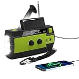 Solar Radio，NefLaca Tragbar Kurbelradio AM/FM Notfallradio 4000mAh Wiederaufladbare Batterie 4 Modi LED Taschenlampe mit SOS-Alarm Handkurbel Dynamo und USB