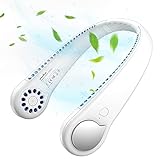 Tragbarer Mini Hals Ventilator USB mit 360° Luftstrom, Blattloser Wiederaufladbarer Akku Ventilator Zum Umhängen, Portable Leafless Hanging Neck Fan, Nackenventilator für Reisen, Sport, Innen, Außen