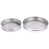 SHINEOFI 2 Sätze Edelstahl Keimdeckel für Weithalsgläser Feinmaschiges Sieb Rostfrei Sicher zum Keimen von Sprossen Wie Brokkoli Alfalfa Linsen Einfaches Abgießen ohne Samensverlust