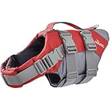 HUNTER Hunde-Schwimmweste MOSS, Farbe: rot, maximale Sicherheit durch starken Auftrieb, individuell verstellbar, reflektierende Elemente, praktische Handschlaufe, Größe: M